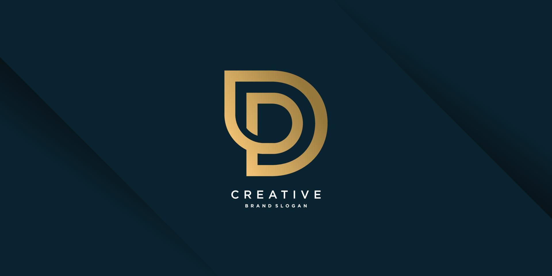 monogramme d logo avec concept créatif unique pour entreprise, entreprise ou personne partie 4 vecteur