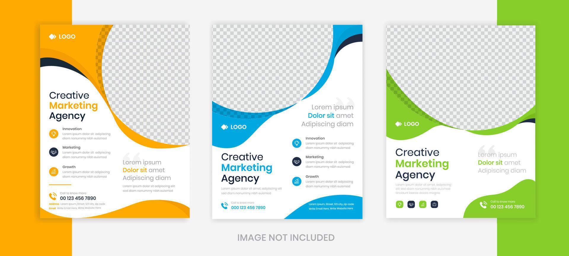 ensemble de modèles de conception de flyer d'entreprise organique, vecteur de mise en page de dépliant d'entreprise créative