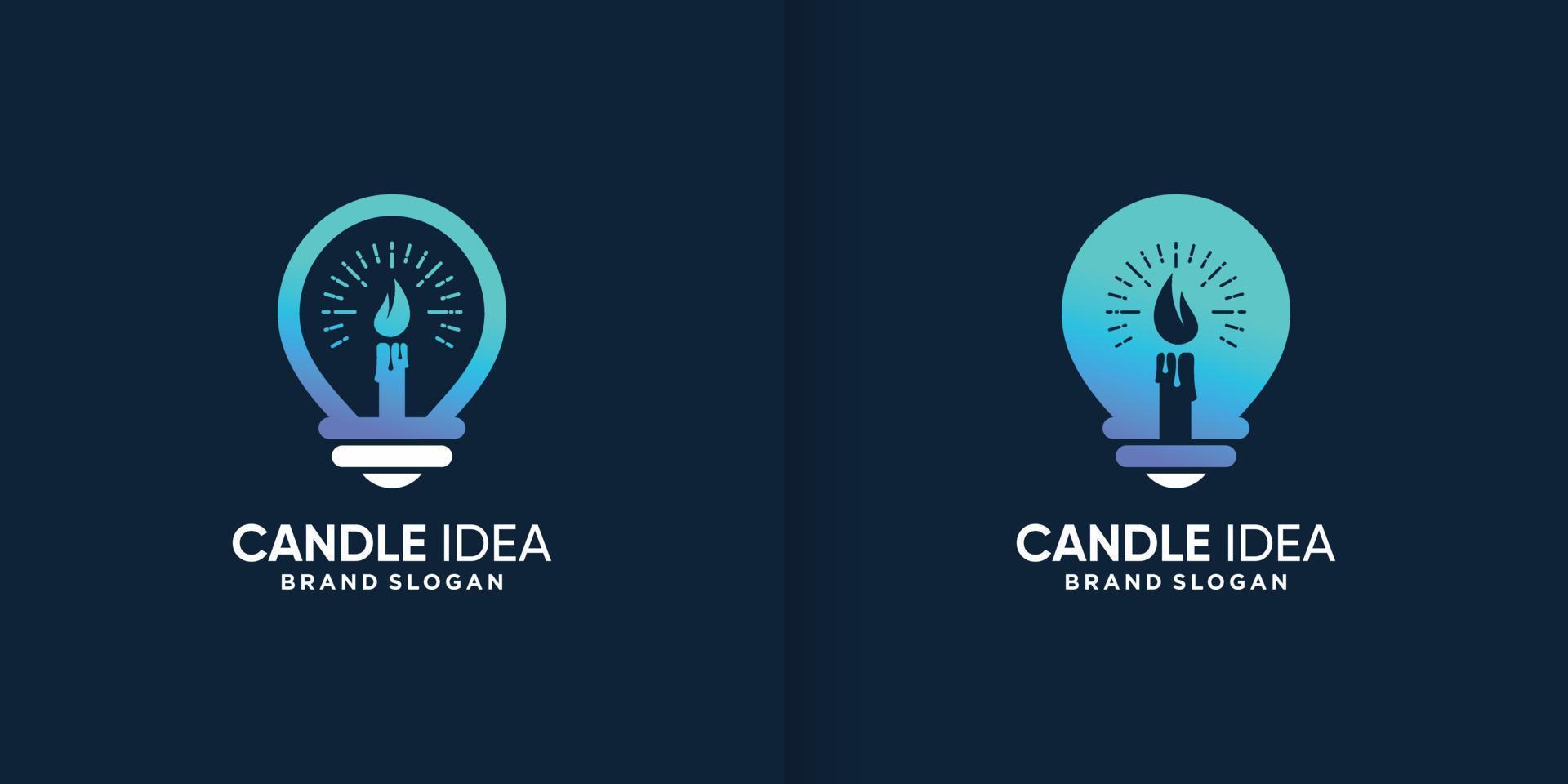 modèle de logo idée bougie avec vecteur premium concept abstrait créatif