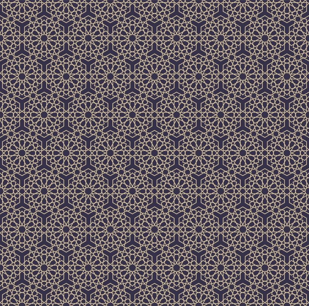 motif géométrique sans couture en forme d'hexagone étoile islamique ou arabe avec fond contemporain de couleur or bleu et jaune. utiliser pour le tissu, le textile, les éléments de décoration intérieure. vecteur