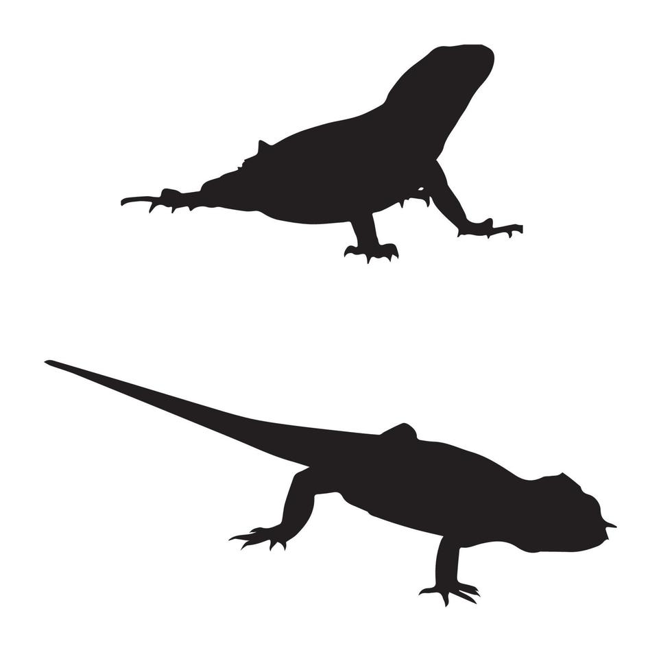 art de la silhouette de lézard vecteur