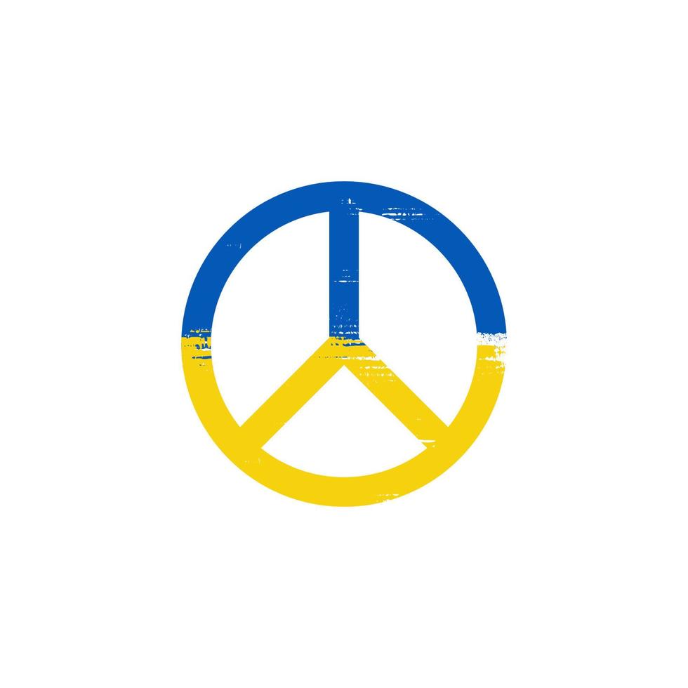 symbole de paix avec des thèmes de guerre en ukraine et concept de coup de pinceau vecteur