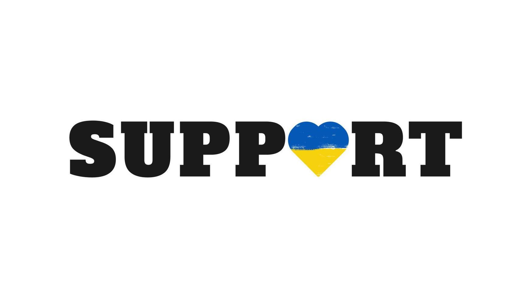 soutenir l'ukrainien avec un style de pinceau avec le drapeau de l'ukraine de couleur vecteur