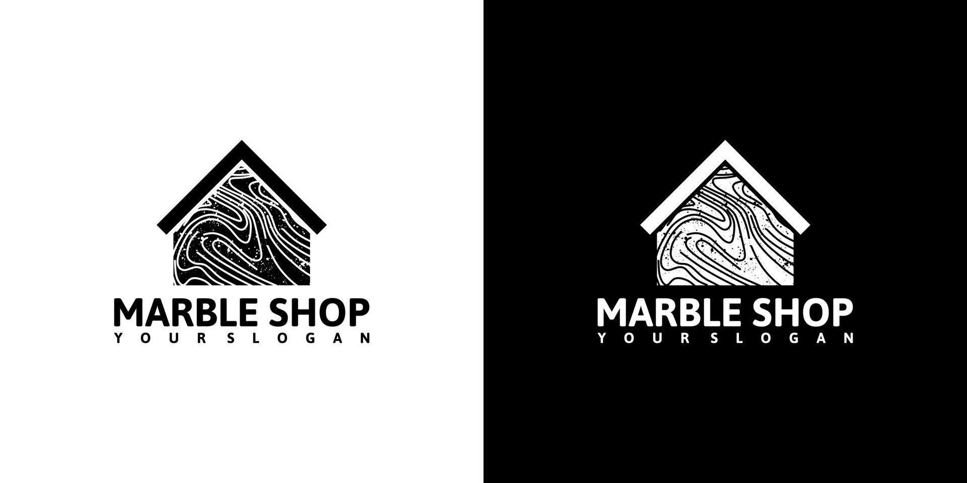 boutique de marbre, inspiration logo avec dessin au trait pour boutique et entreprise vecteur