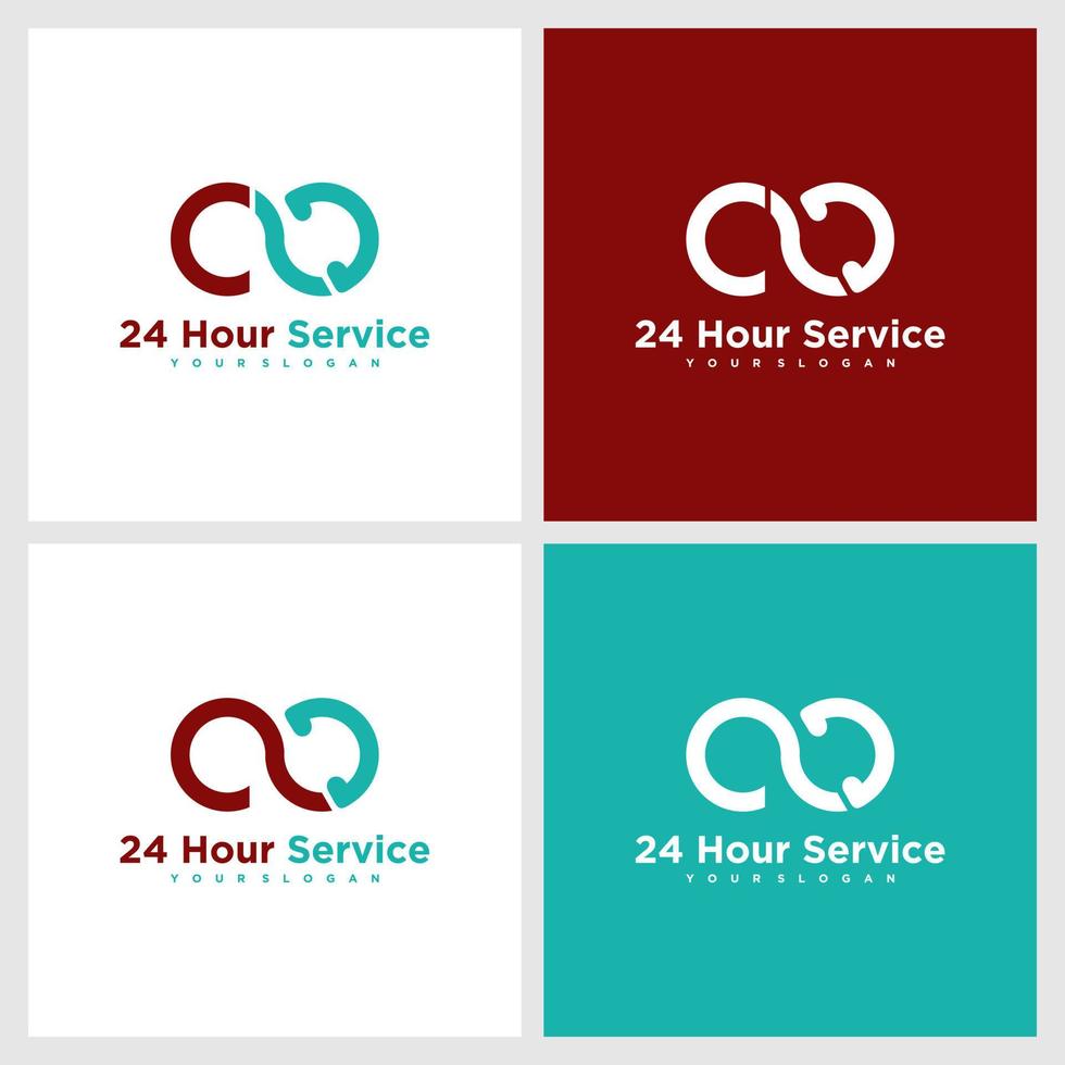 Logo service 24h/24. vecteur