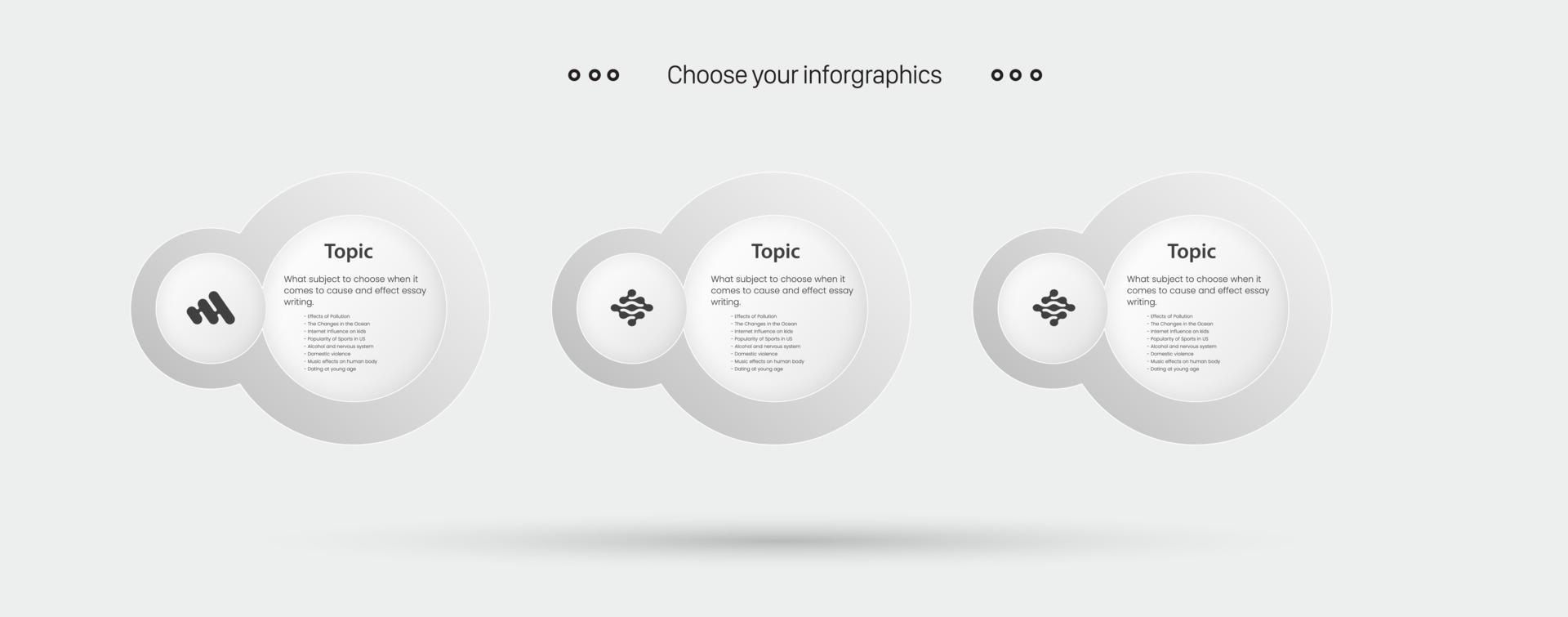 quatre étapes du processus infographique ou graphique avec bleu. panneau d'option de cercle orange, gris, blanc sur fond blanc et modèle d'infographie avec 4opions ou étapes vecteur