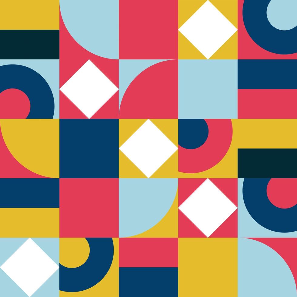 motif géométrique moderne et conception de texture avec texte. et formes jaunes, blanches, bleu foncé et abstrait de palette colorée. et texture et composition de motifs pour la conception de papiers peints, illustration textile vecteur