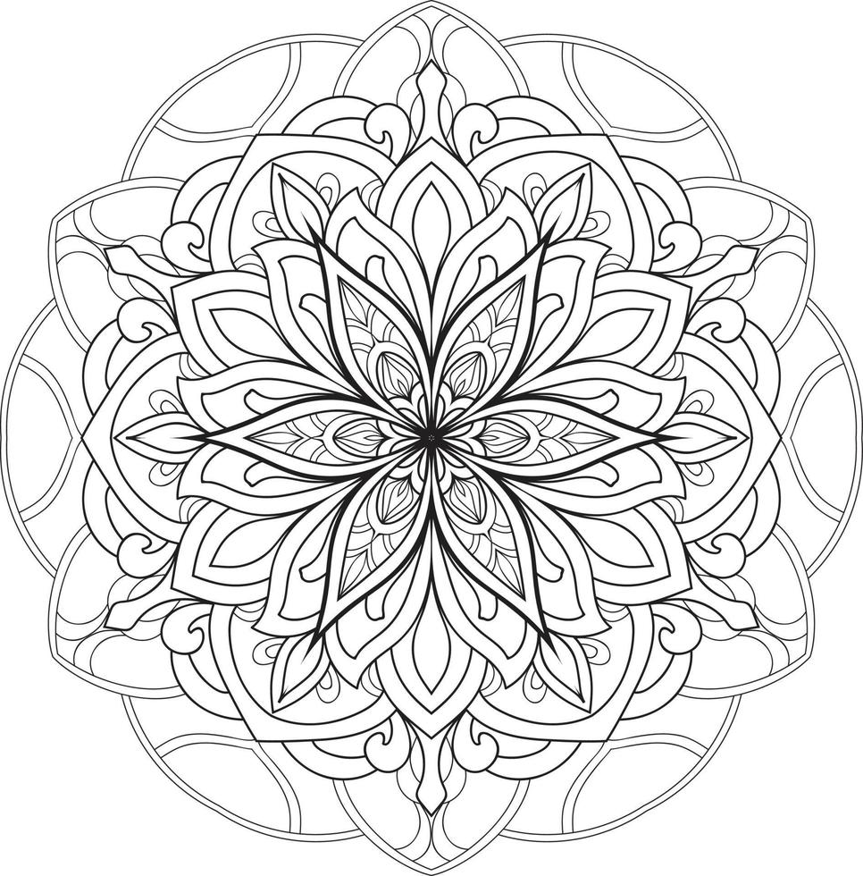 fleur mandala en fond noir et blanc vecteur libre vecteur libre nd vecteur libre