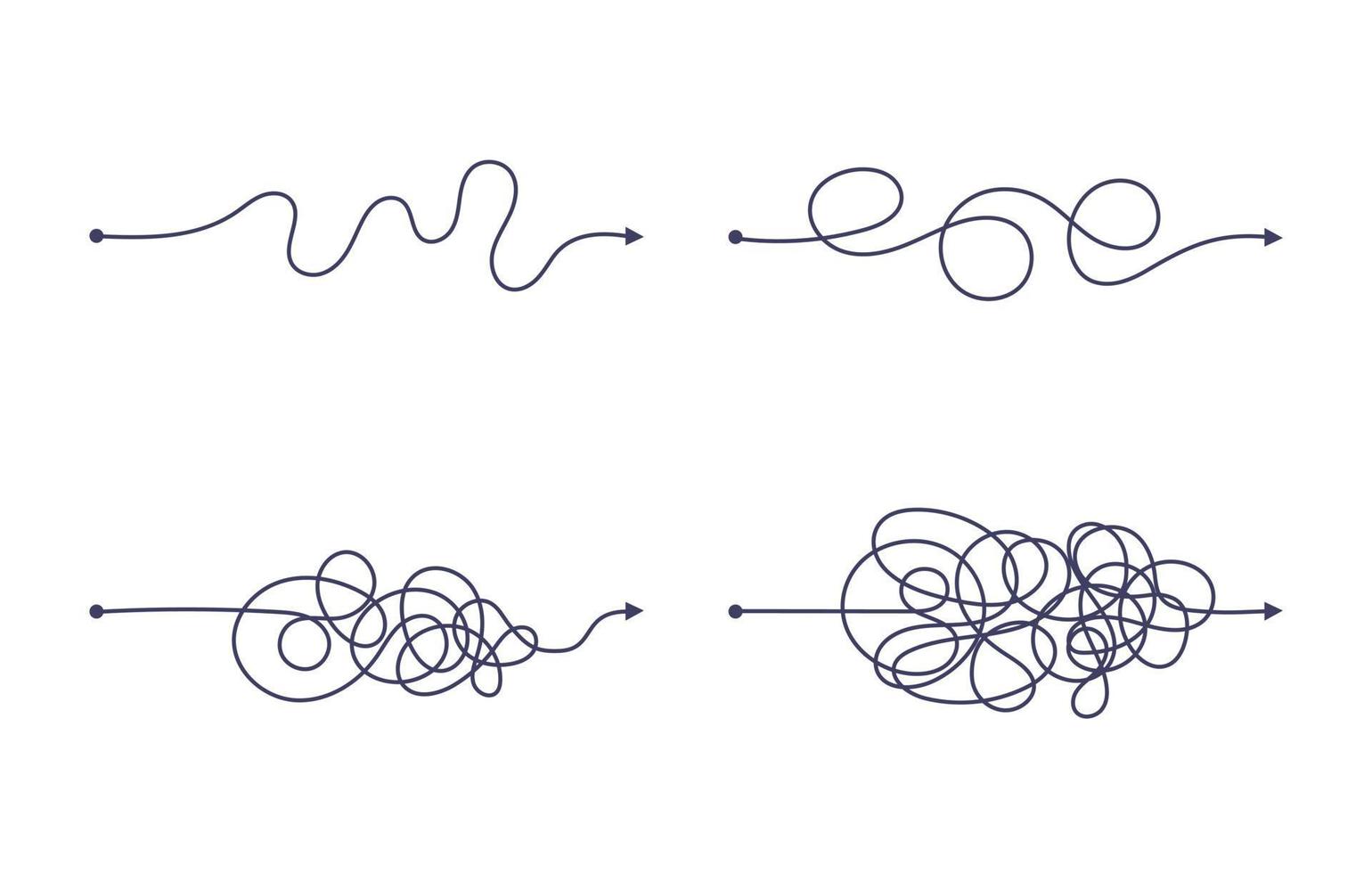 manière simple et complexe du début à la fin de l'ensemble d'illustrations vectorielles. vecteur