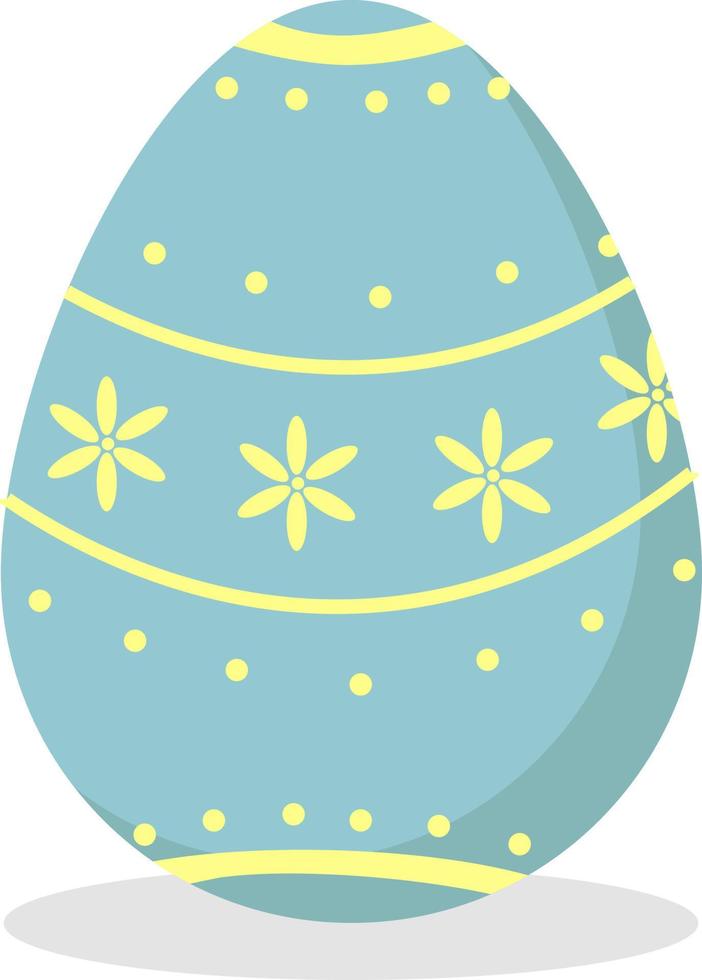 mignon oeuf de pâques bleu. illustration vectorielle d'oeufs décoratifs de pâques pour la fête chrétienne du printemps. décoration de pâques traditionnelle. vecteur