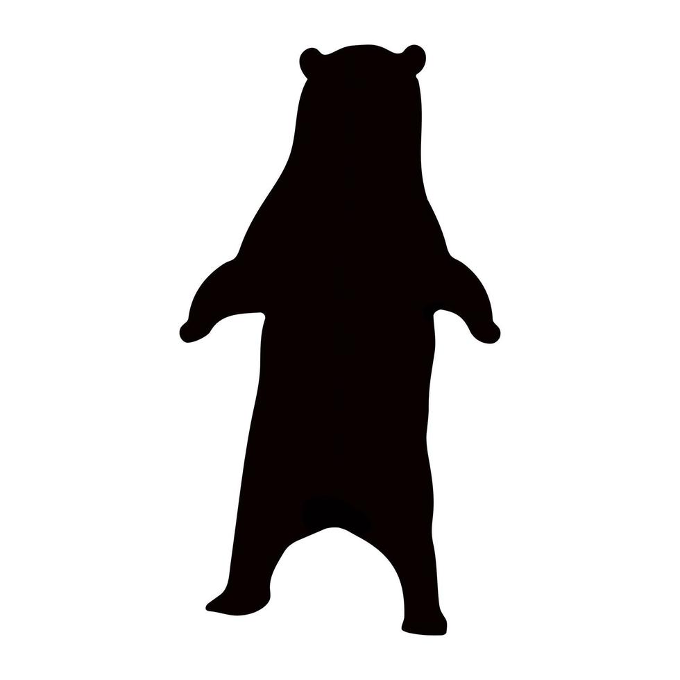 silhouette noire d'un ours sur fond blanc. vecteur