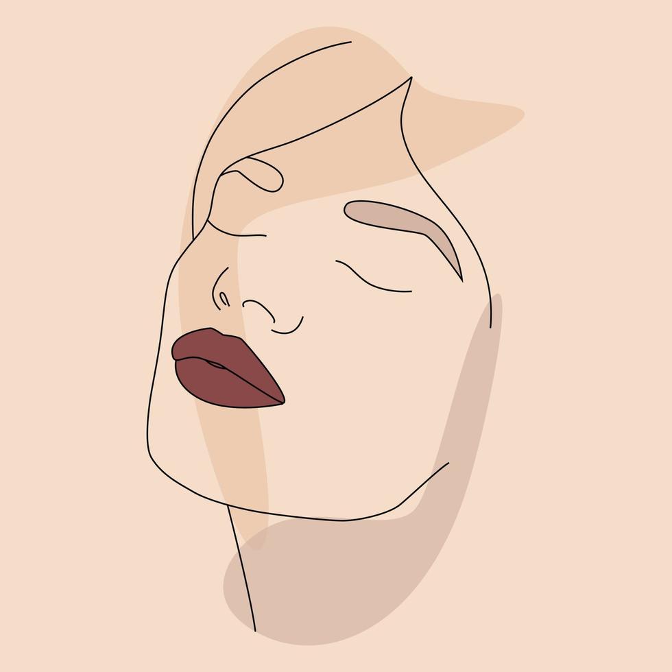 portrait vectoriel dans un style minimaliste. portrait d'une femme.