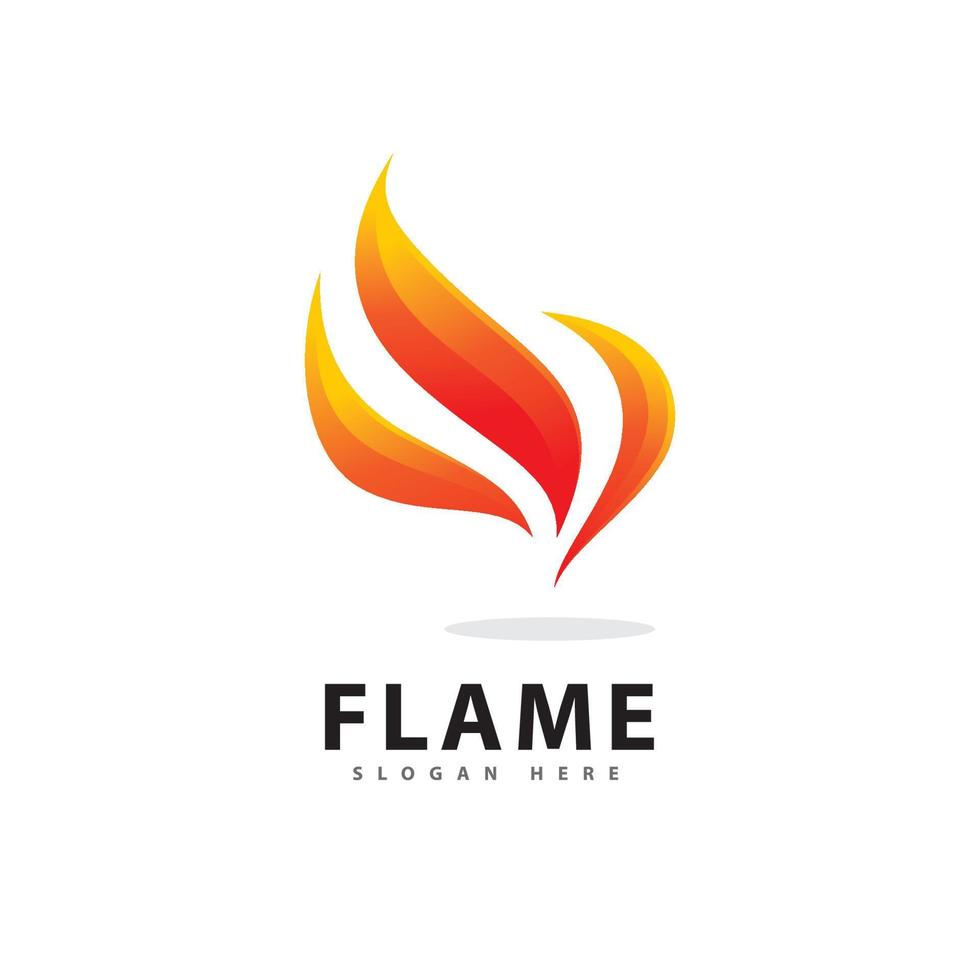 symbole abstrait de logo de flamme de feu avec dégradé de couleur vecteur