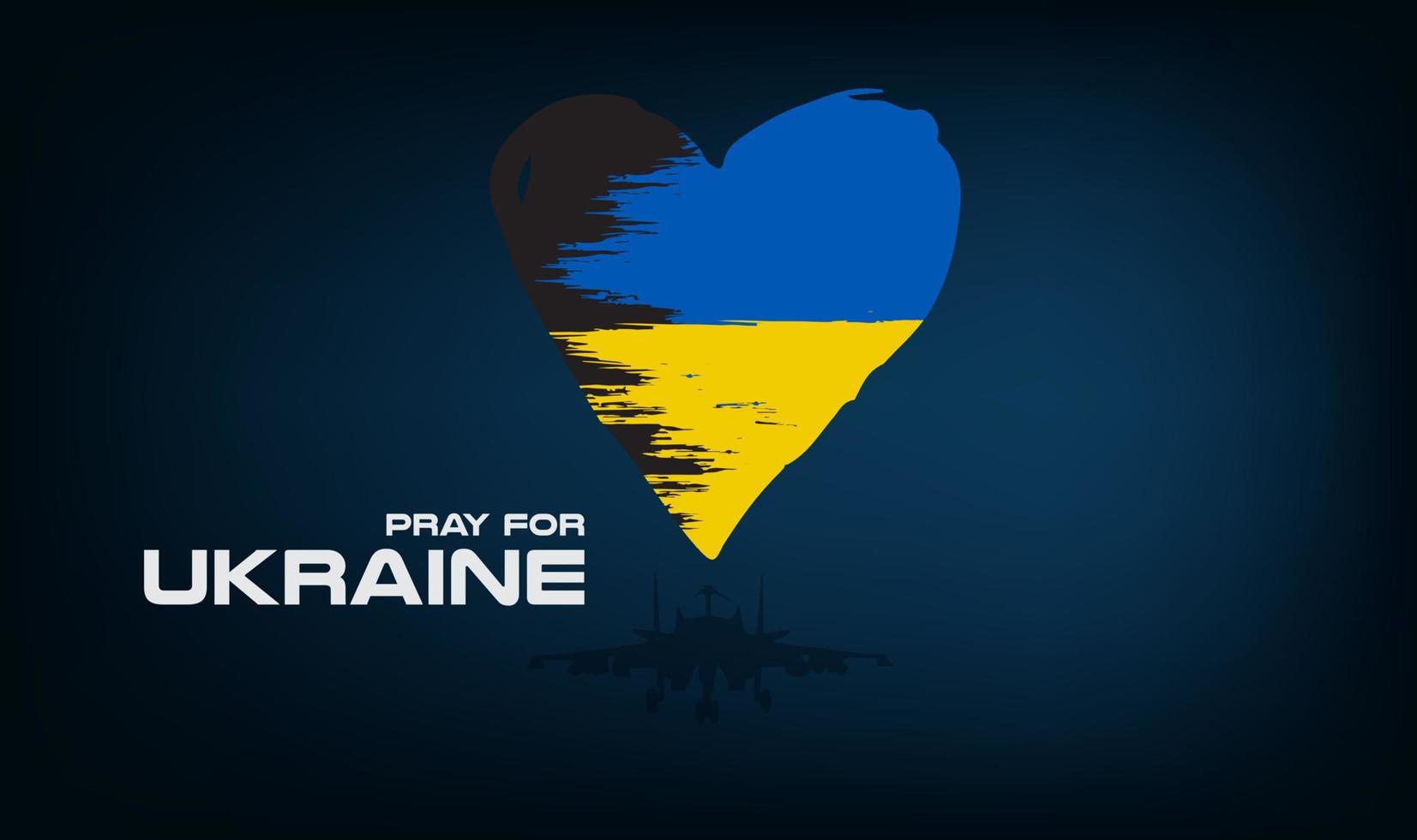 concept de coeur de prier pour l'ukraine marque la conception de vecteur avec le drapeau et le sol sur le drapeau de l'ukraine