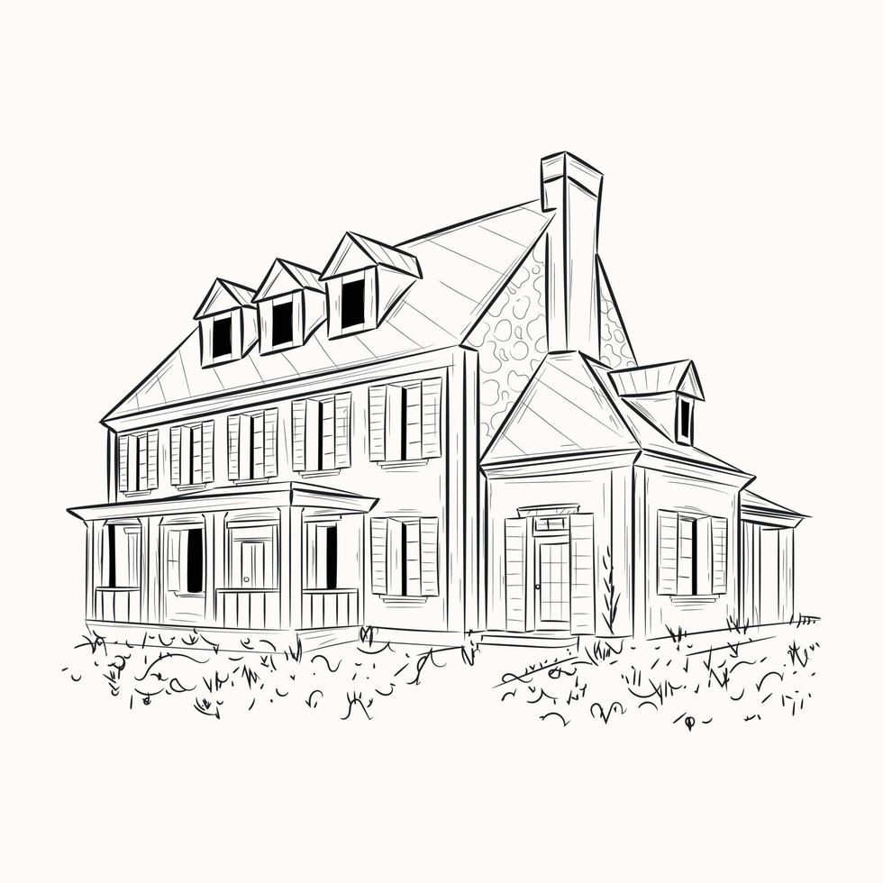 une illustration évolutive dessinée à la main de la maison vecteur