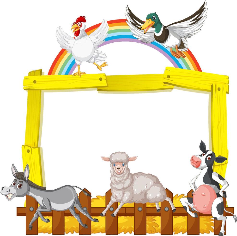 panneau d'affichage avec ferme d'animaux sur fond blanc vecteur