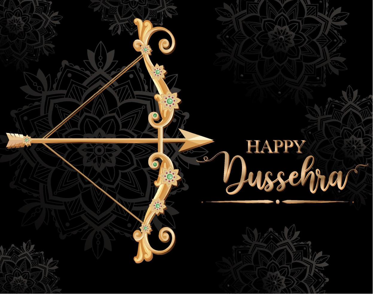 conception d'affiche du festival happy dussehra vecteur