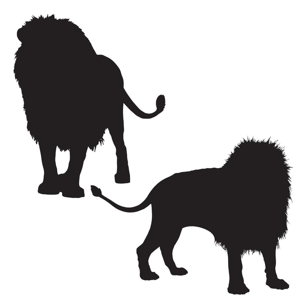 illustration de silhouette de lion vecteur