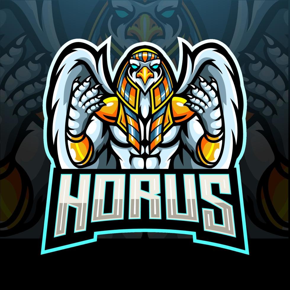 le logo esport du seigneur d'horus. création de logo de mascotte vecteur