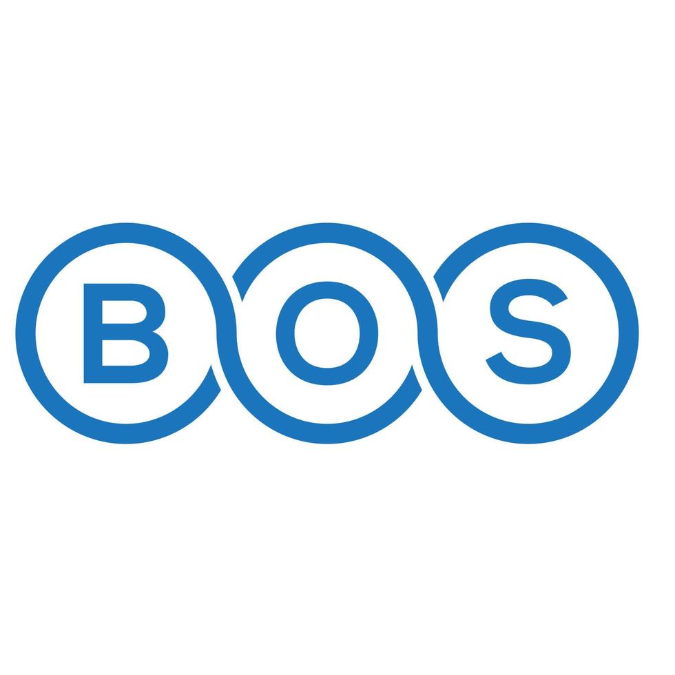 création de logo de lettre bos sur fond blanc. concept de logo de lettre initiales créatives bos. conception de lettre bos. vecteur