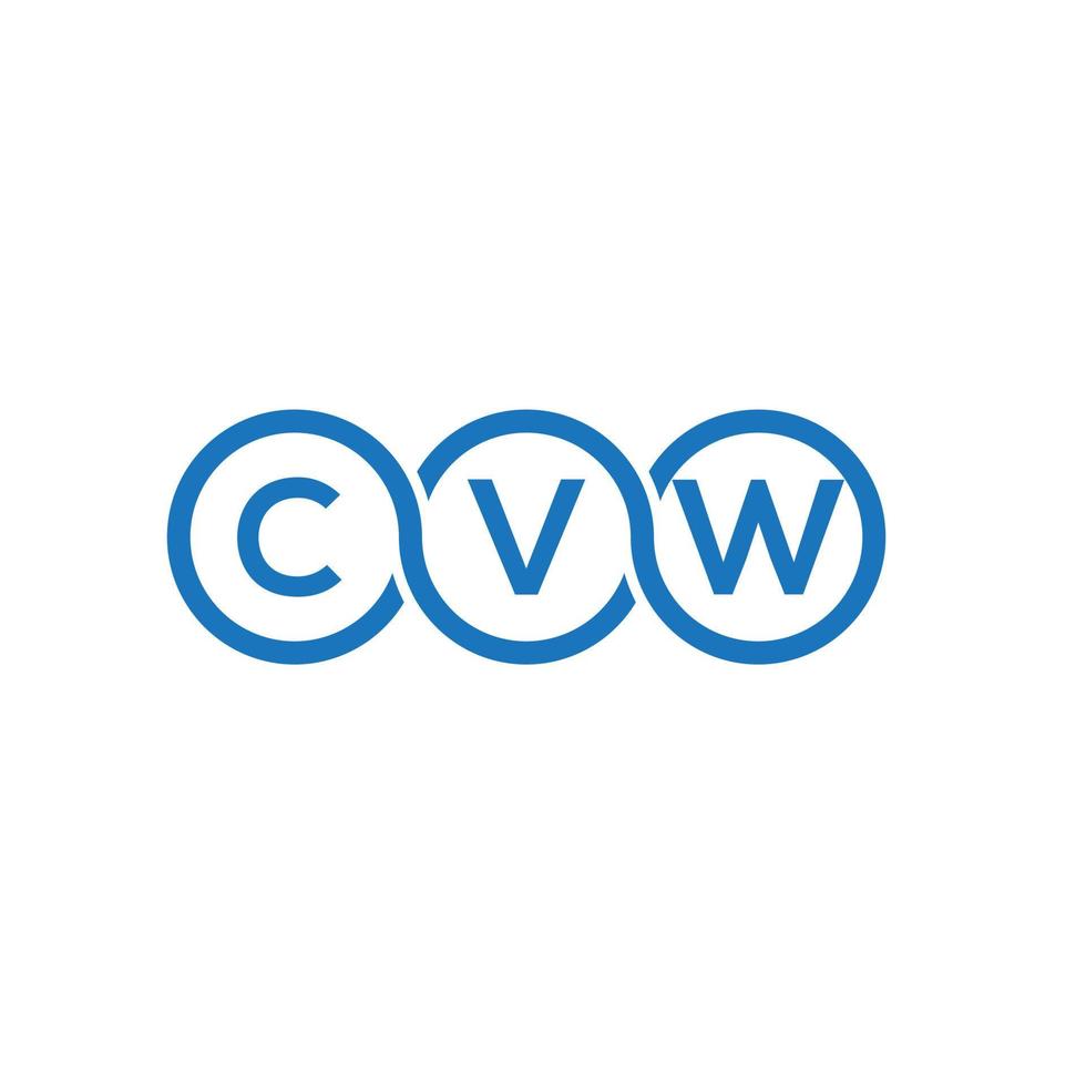 création de logo de lettre cvw sur fond noir. concept de logo de lettre initiales créatives cvw. création de lettre vectorielle cvw. vecteur