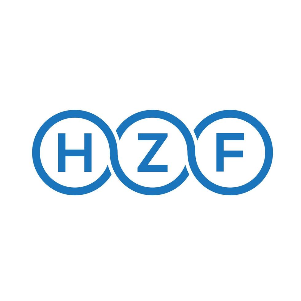 création de logo de lettre hzf sur fond blanc. concept de logo de lettre initiales créatives hzf. conception de lettre hzf. vecteur