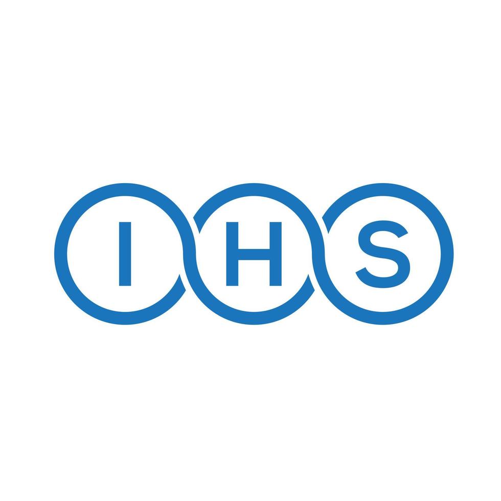 création de logo de lettre ihs sur fond blanc. concept de logo de lettre initiales créatives ihs. sa conception de lettre. vecteur