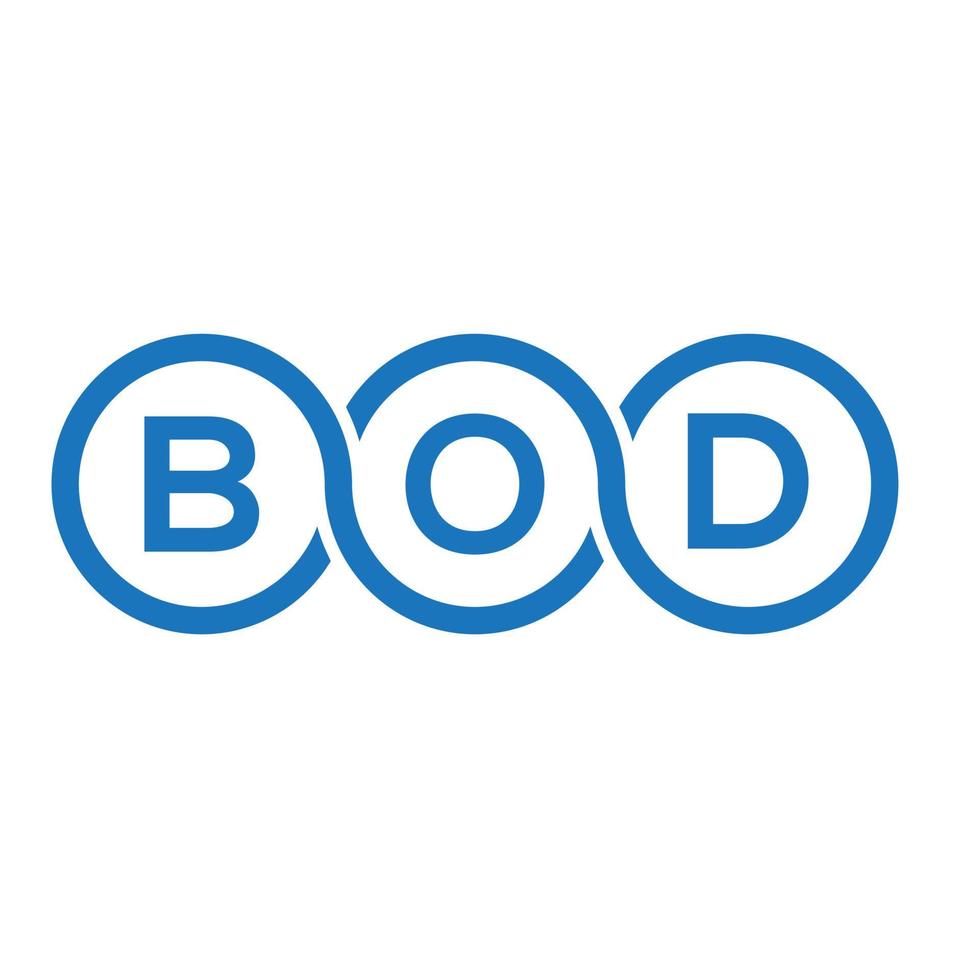 création de logo de lettre bod sur fond blanc. concept de logo lettre initiales créatives bod. conception de lettre de bod. vecteur
