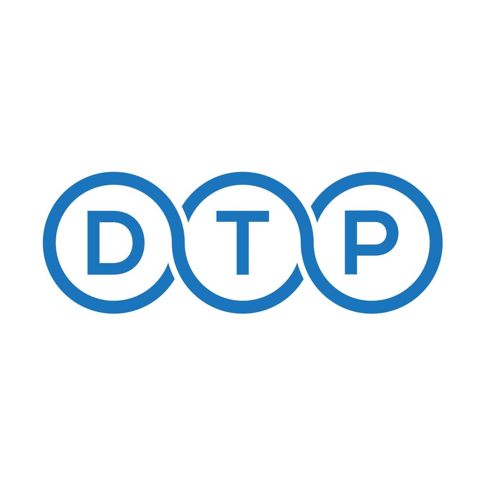 création de logo de lettre dtp sur fond noir.concept de logo de lettre initiales créatives dtp.conception de lettre vectorielle dtp. vecteur