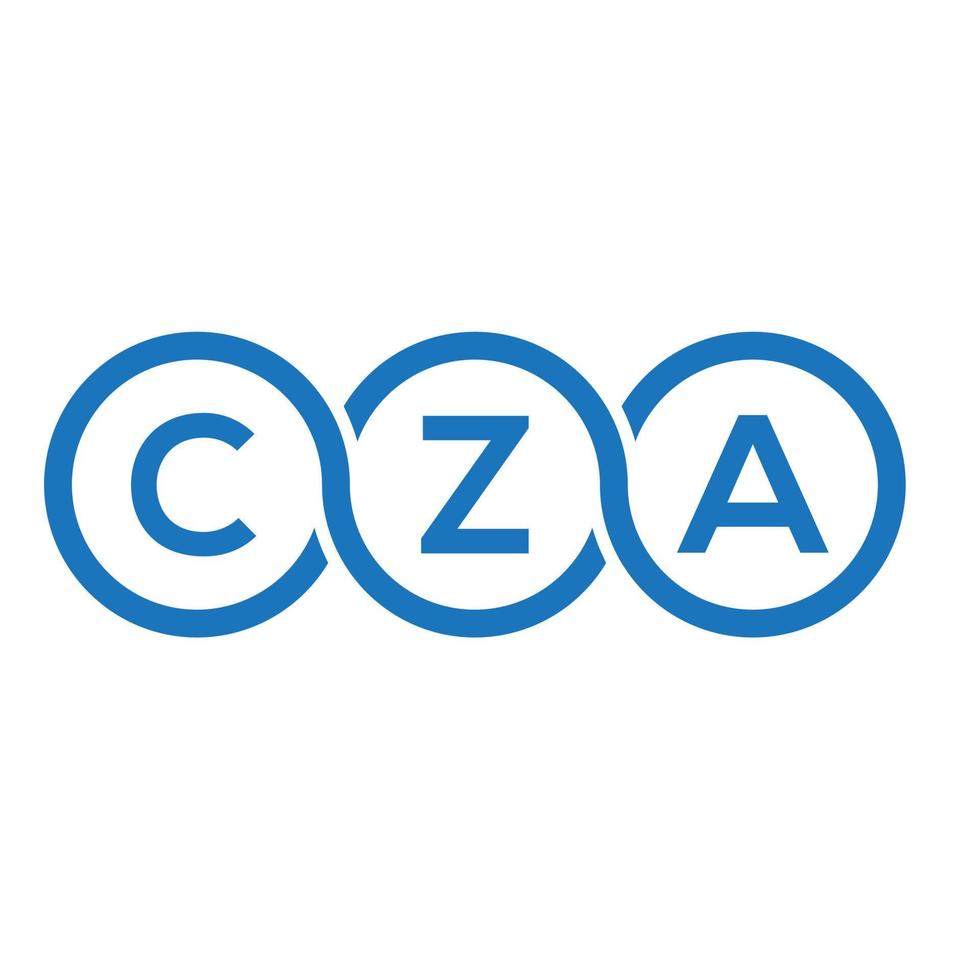 création de logo de lettre cza sur fond noir.concept de logo de lettre initiales créatives cza.conception de lettre vectorielle cza. vecteur