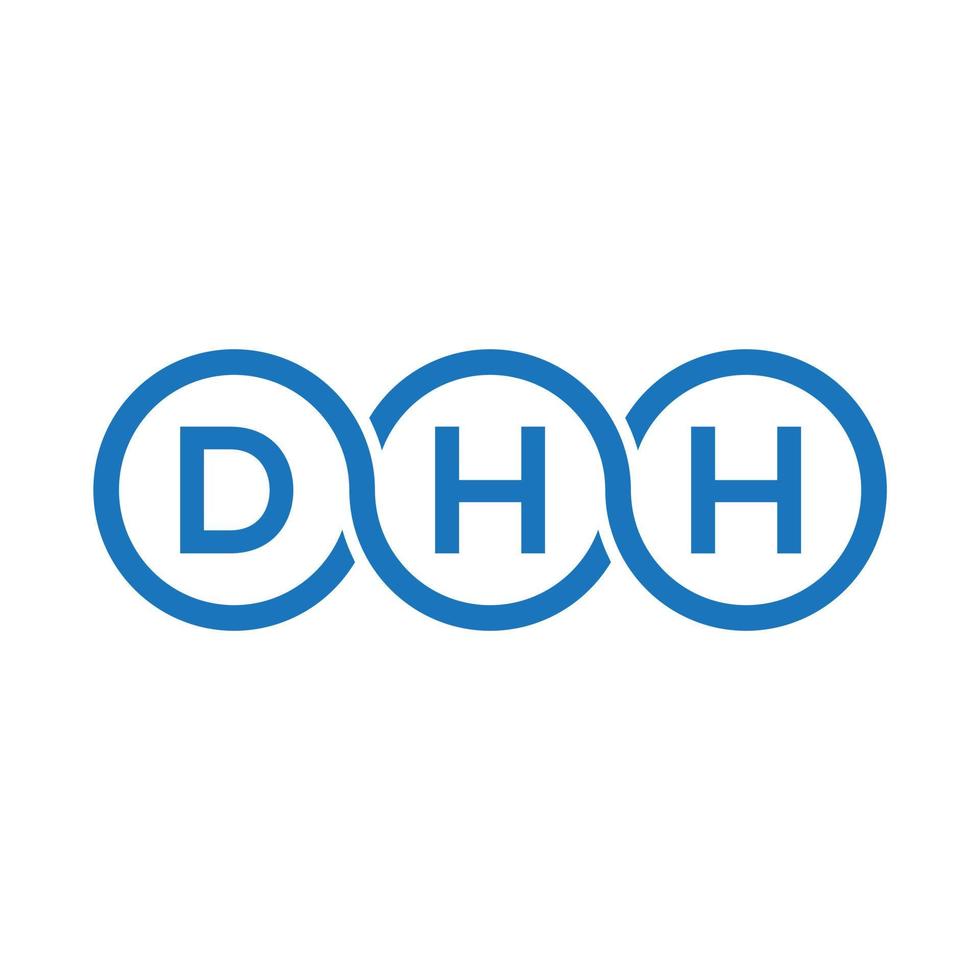 création de logo de lettre dhh sur fond noir.concept de logo de lettre initiales créatives dhh.conception de lettre vectorielle dhh. vecteur