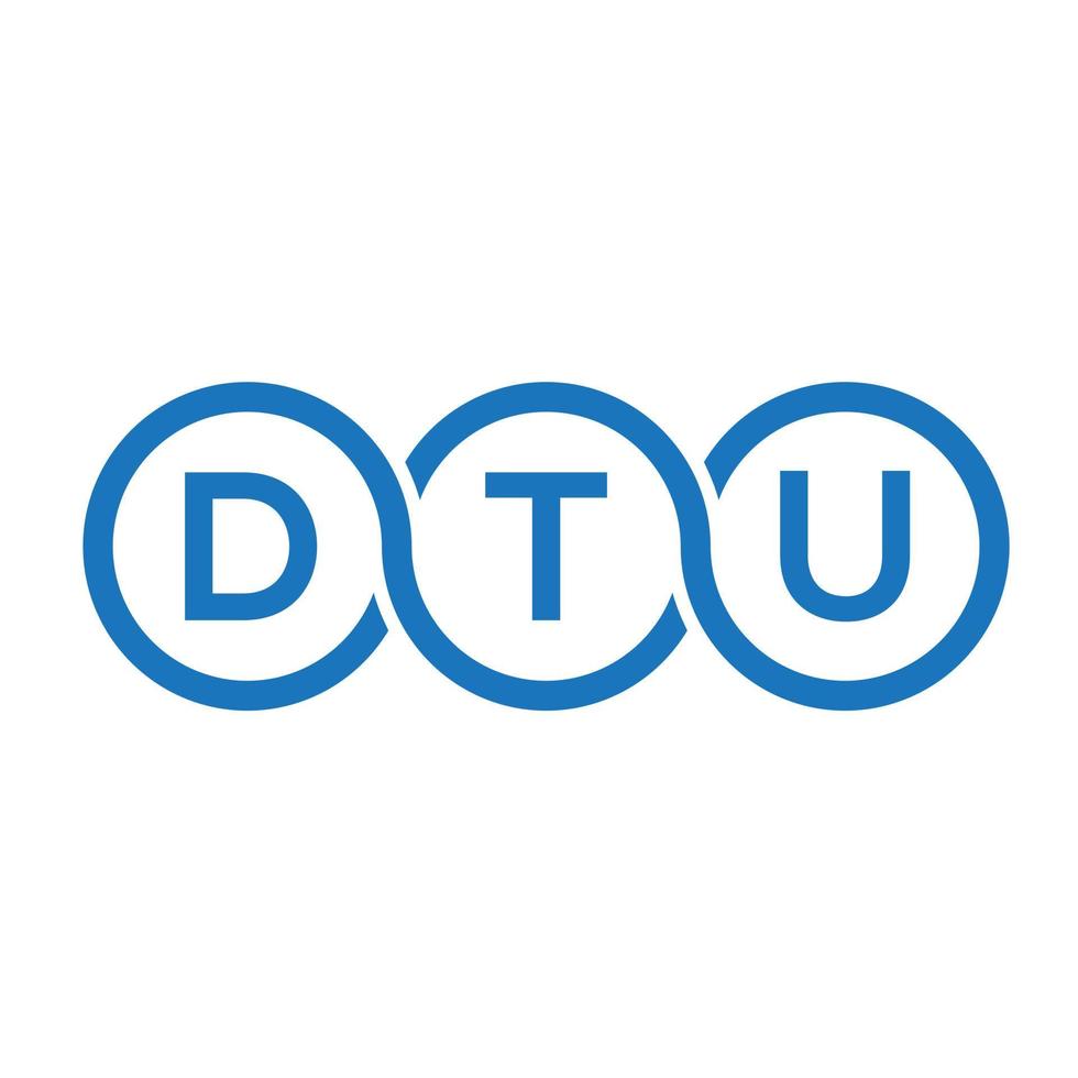 création de logo de lettre dtu sur fond noir.concept de logo de lettre initiales créatives dtu.conception de lettre vectorielle dtu. vecteur