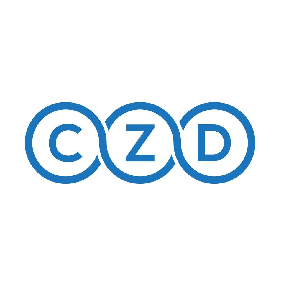 création de logo de lettre czd sur fond noir. concept de logo de lettre initiales créatives czd. création de lettre vectorielle czd. vecteur