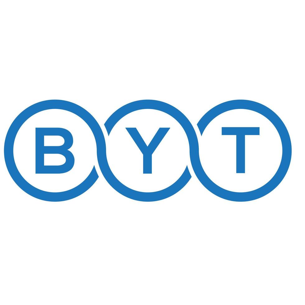création de logo de lettre byt sur fond blanc. concept de logo de lettre initiales créatives byt. par conception de lettre. vecteur