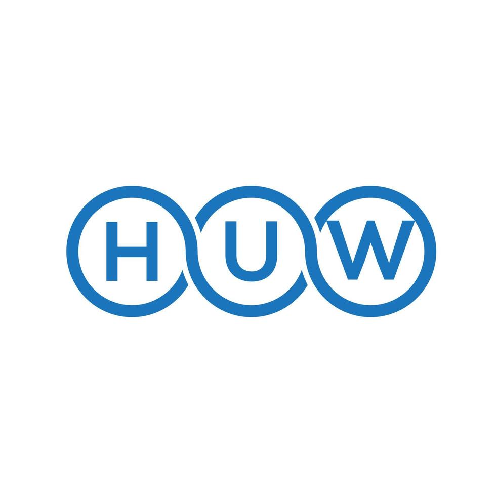 création de logo de lettre huw sur fond blanc. huw concept de logo de lettre initiales créatives. huw conception de lettre. vecteur