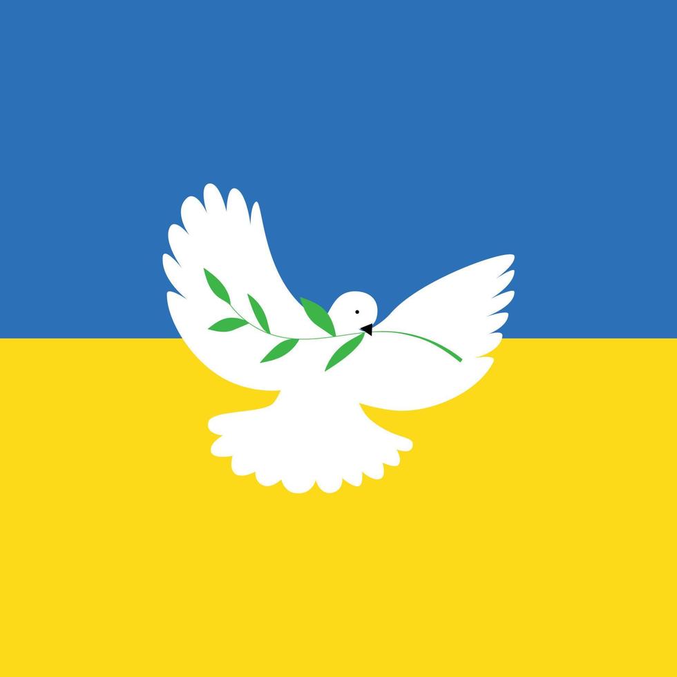 la colombe de la paix dans la guerre avec l'ukraine vecteur