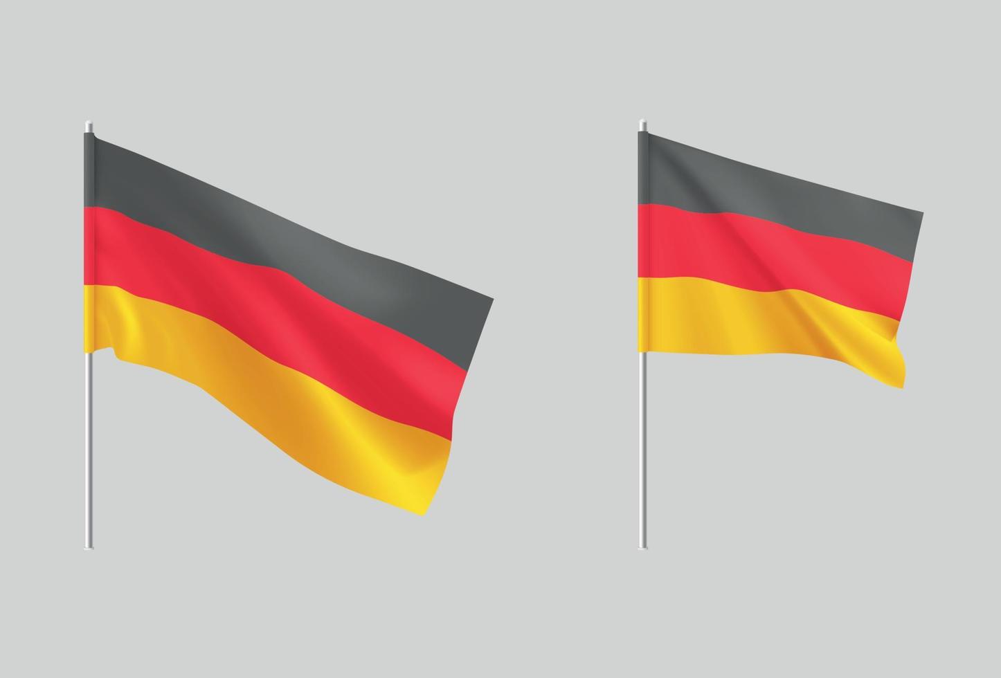 drapeaux allemands. ensemble de drapeaux allemands nationaux réalistes. vecteur