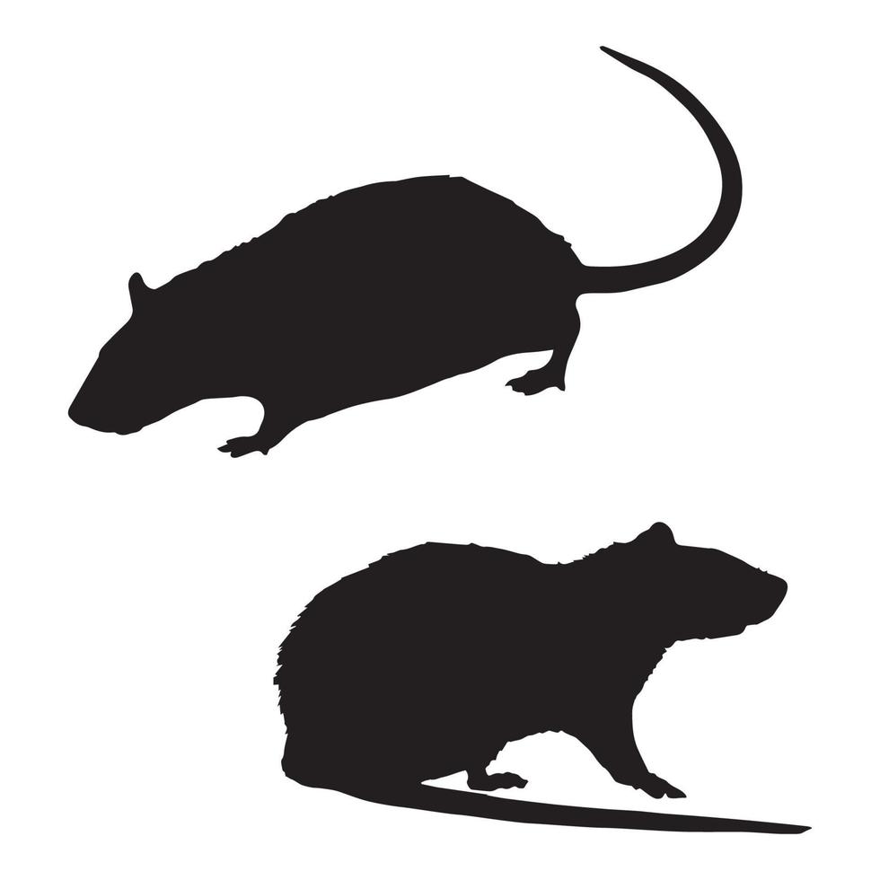 art de silhouette de rat vecteur