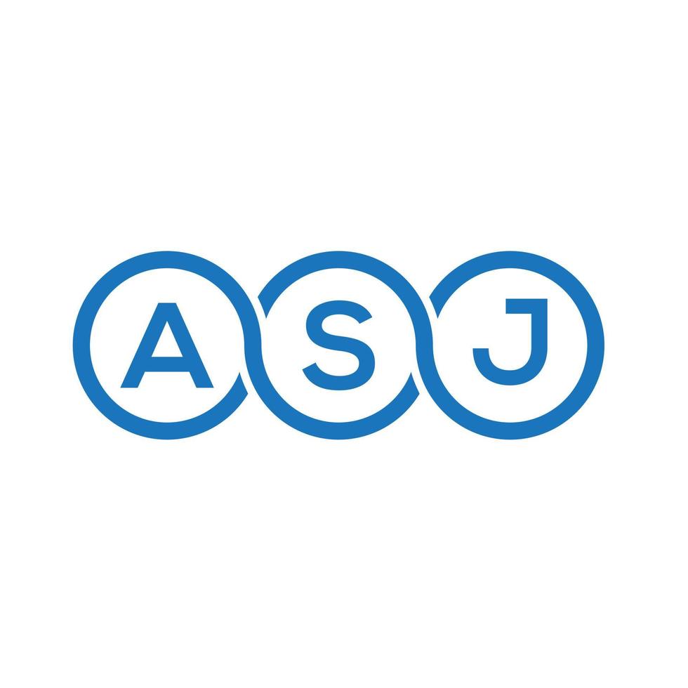 création de logo de lettre asj sur fond blanc. concept de logo de lettre initiales créatives asj. conception de lettre asj. vecteur