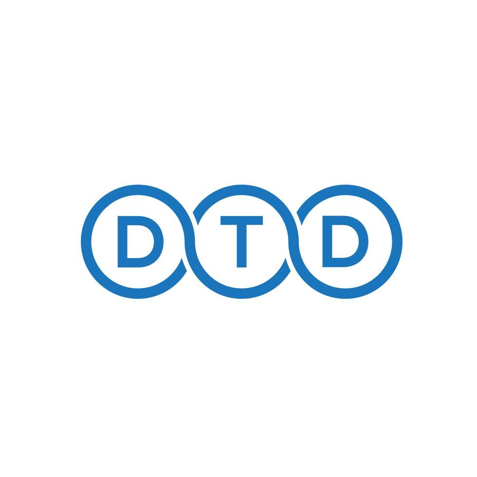 création de logo de lettre dtd sur fond noir.concept de logo de lettre initiales créatives dtd.conception de lettre vectorielle dtd. vecteur