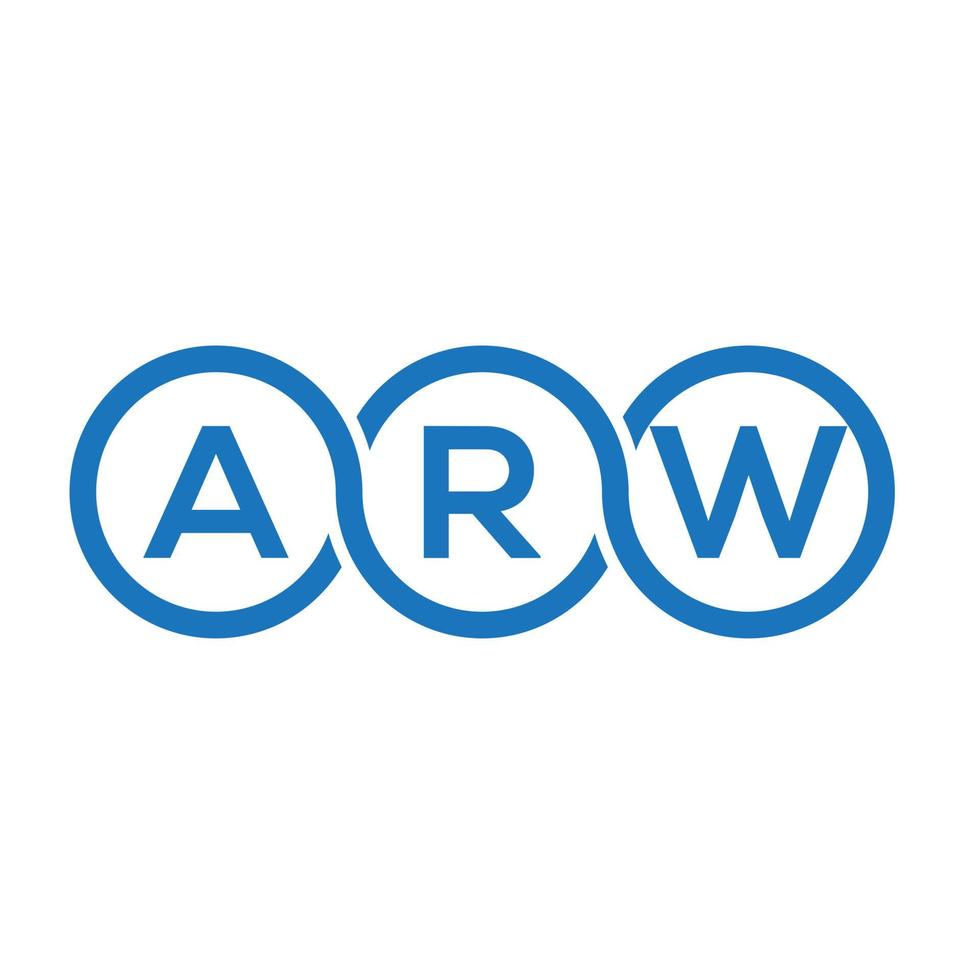 création de logo de lettre arw sur fond blanc. concept de logo de lettre initiales créatives arw. conception de lettre arw. vecteur
