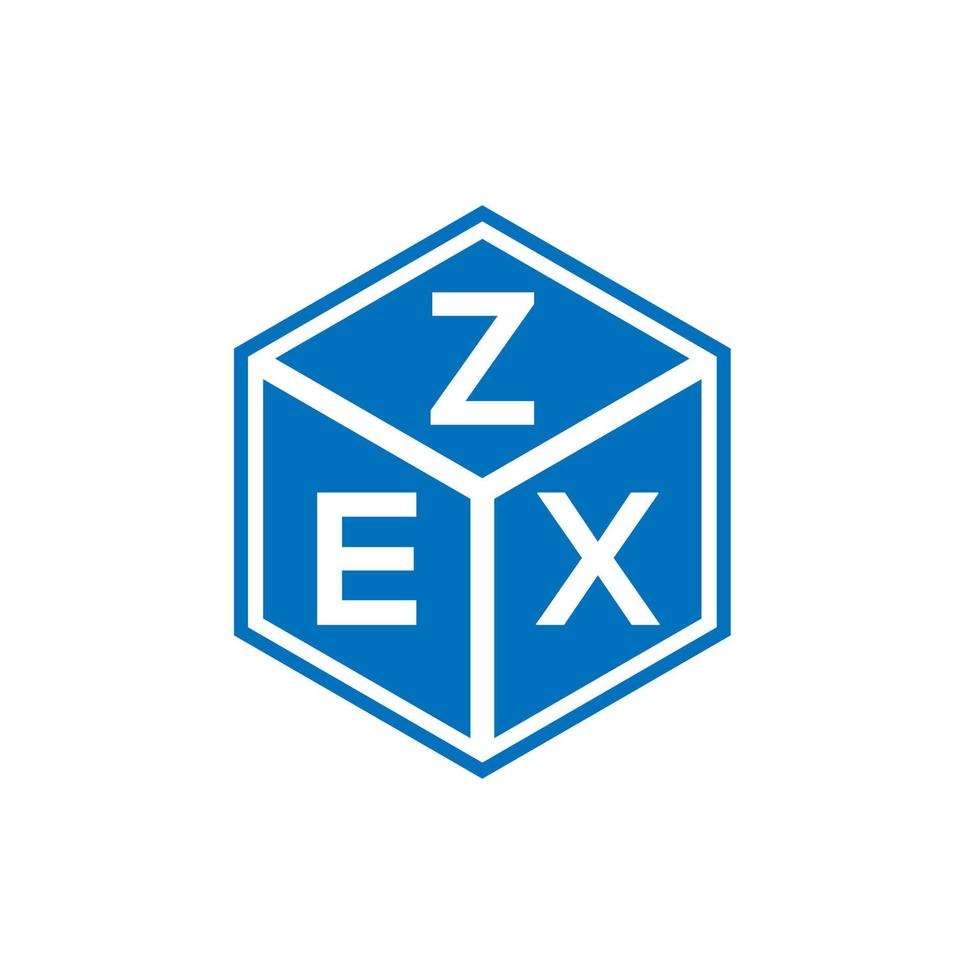 création de logo de lettre zex sur fond blanc. concept de logo de lettre initiales créatives zex. conception de lettre zex. vecteur