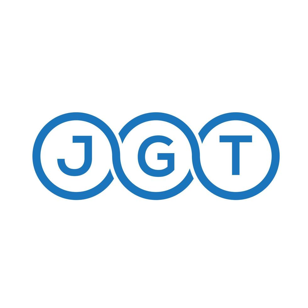 création de logo de lettre jgt sur fond blanc. concept de logo de lettre initiales créatives jgt. conception de lettre jgt. vecteur