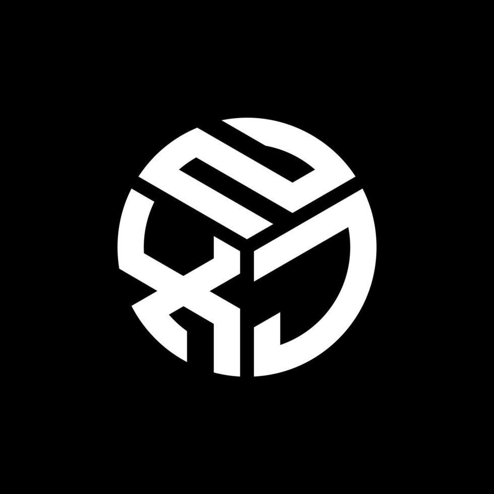 création de logo de lettre nxj sur fond noir. nxj concept de logo de lettre initiales créatives. conception de lettre nxj. vecteur