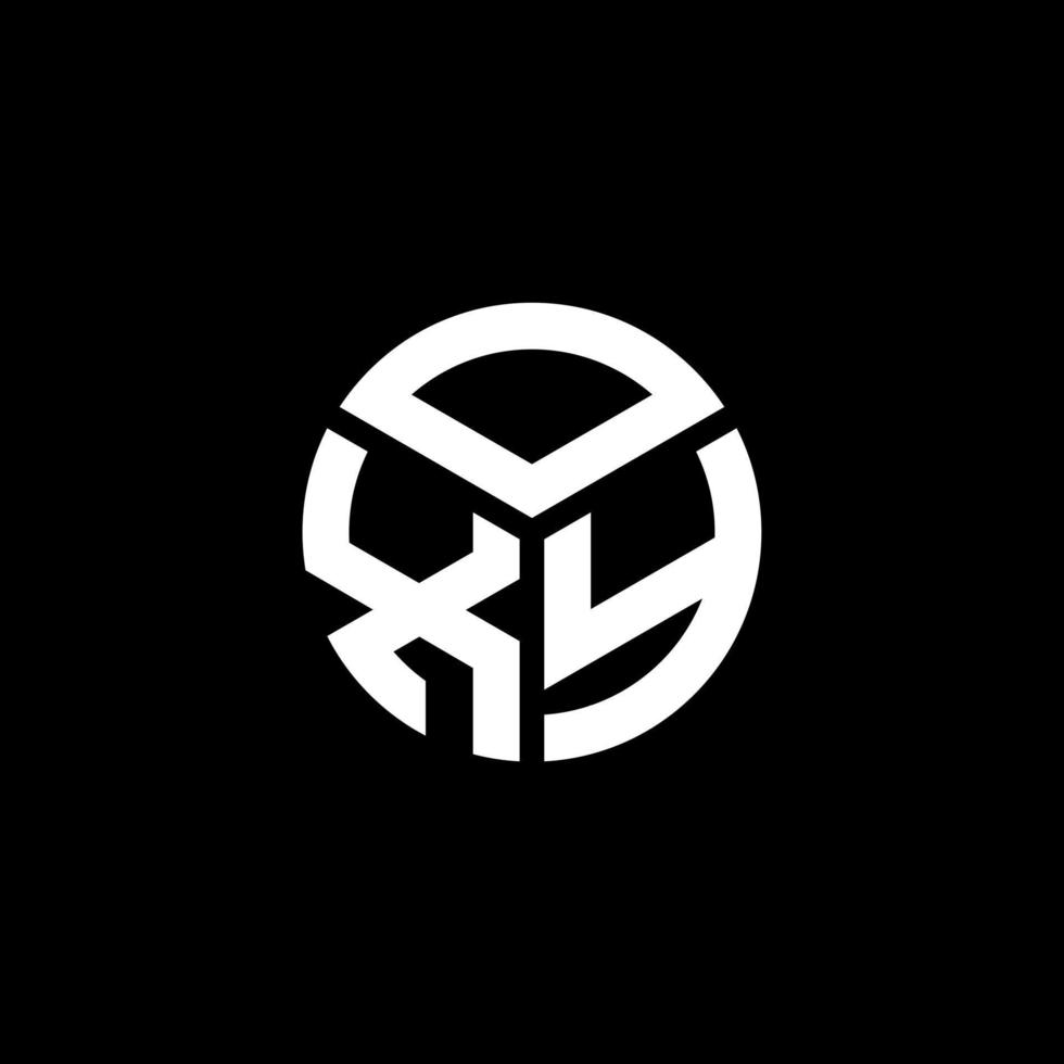création de logo de lettre oxy sur fond noir. concept de logo de lettre initiales créatives oxy. conception de lettre oxy. vecteur