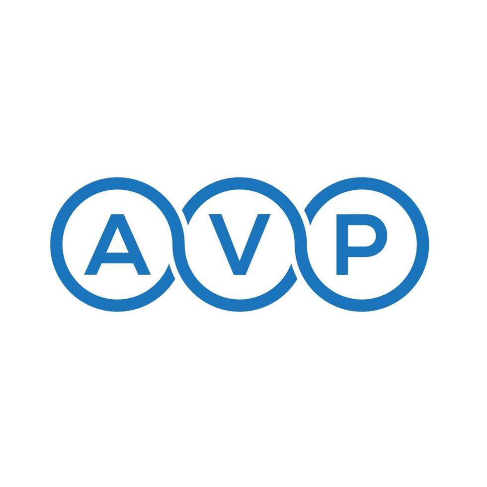 création de logo de lettre avp sur fond blanc. concept de logo de lettre initiales créatives avp. conception de lettre avp. vecteur