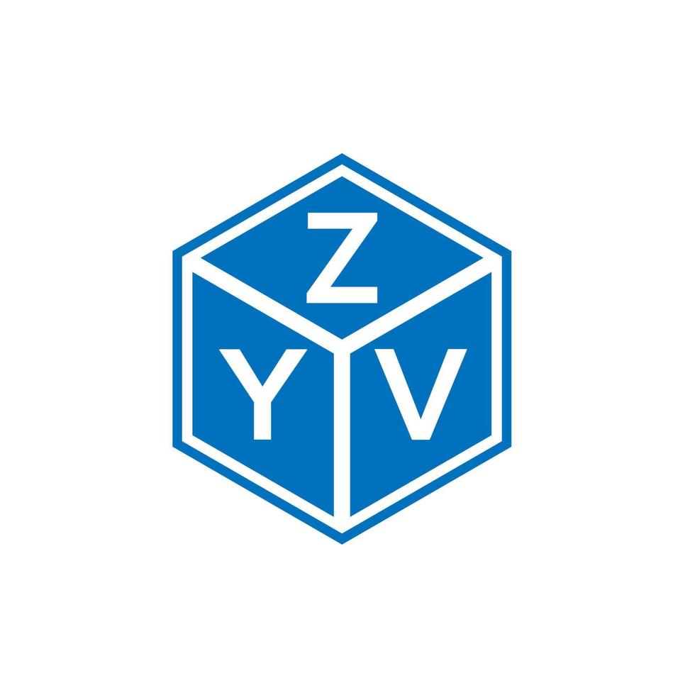 création de logo de lettre zyv sur fond blanc. concept de logo de lettre initiales créatives zyv. conception de lettre zyv. vecteur