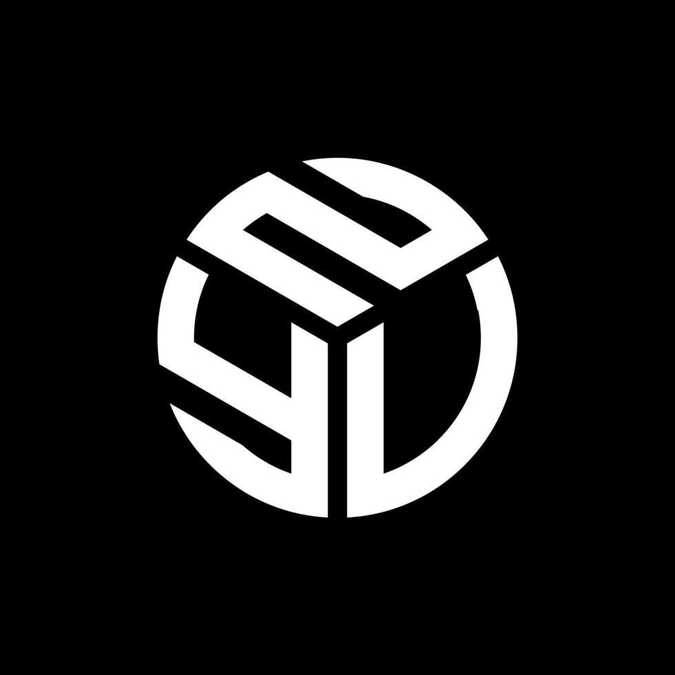 création de logo de lettre nyu sur fond noir. concept de logo de lettre initiales créatives nyu. conception de lettre nyu. vecteur