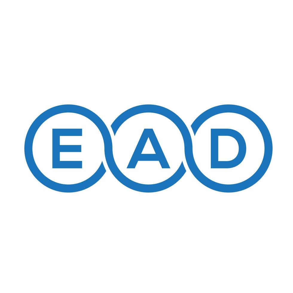 création de logo de lettre ead sur fond noir.concept de logo de lettre initiales créatives ead.conception de lettre vectorielle ead. vecteur