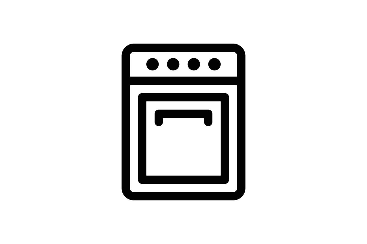 four cuisinière icône style de ligne de cuisine gratuit vecteur